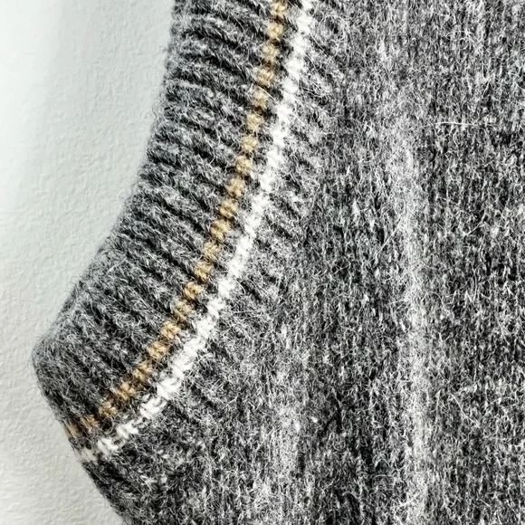 Vintage 80s oversized boxy wooly abstract argyle v neck pull over grandpa vest - Picture 11 of 12